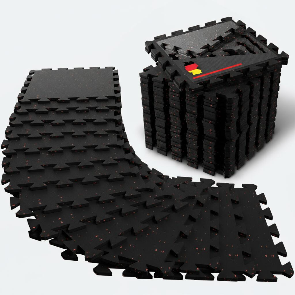 Neolymp - Tapis Sol Fitness – Tapis Caoutchouc Robuste – Lot 8 Dalles Emboîtables - Dalle - Noir|rouge -  8 À 10 Ans - Decathlon