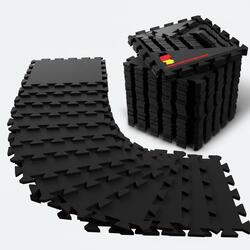 Tapis sol fitness – tapis caoutchouc robuste – lot 8 dalles emboîtables