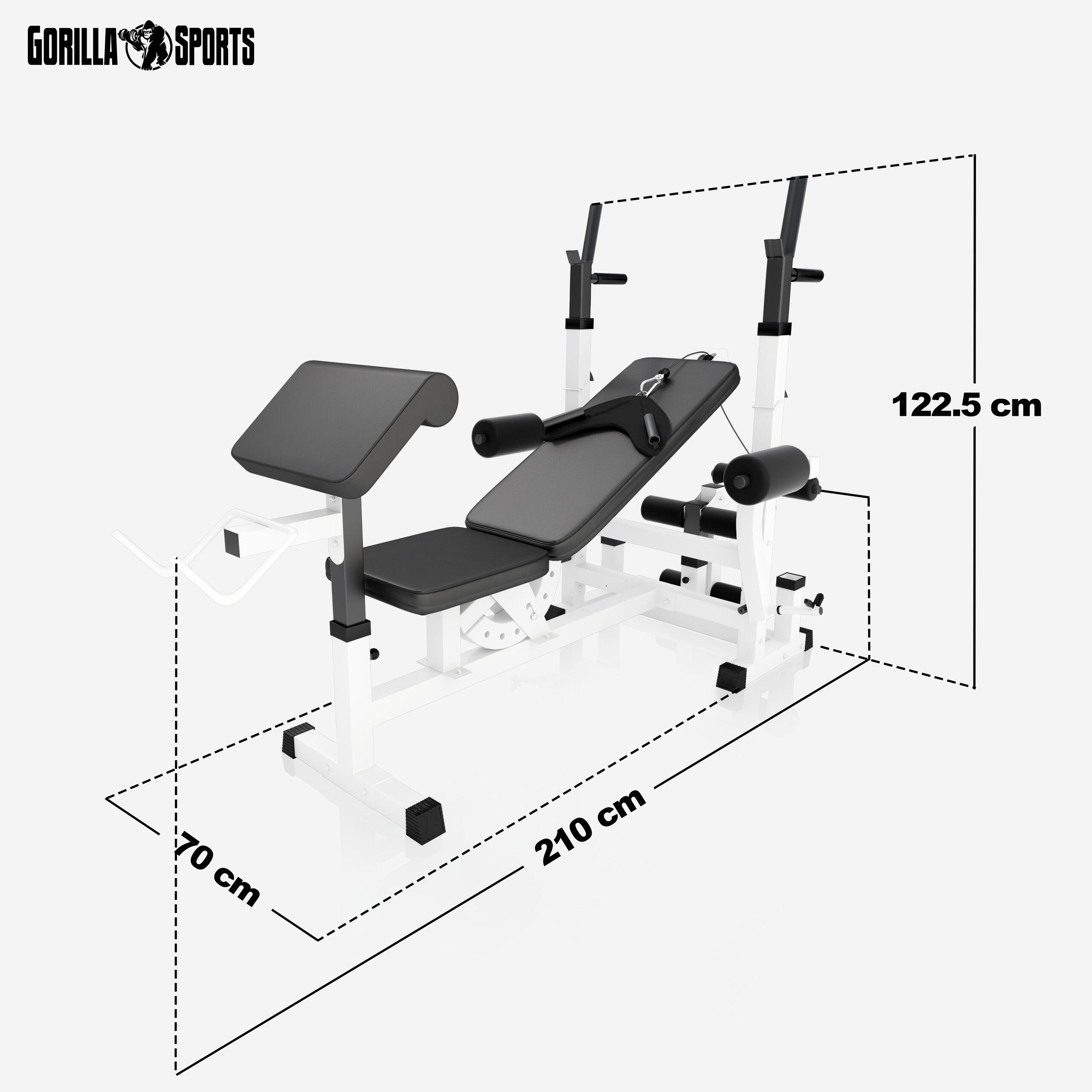 Banc de Musculation - Multifonction, Set Haltères 100kg, Banc d'Haltérophilie 2/7