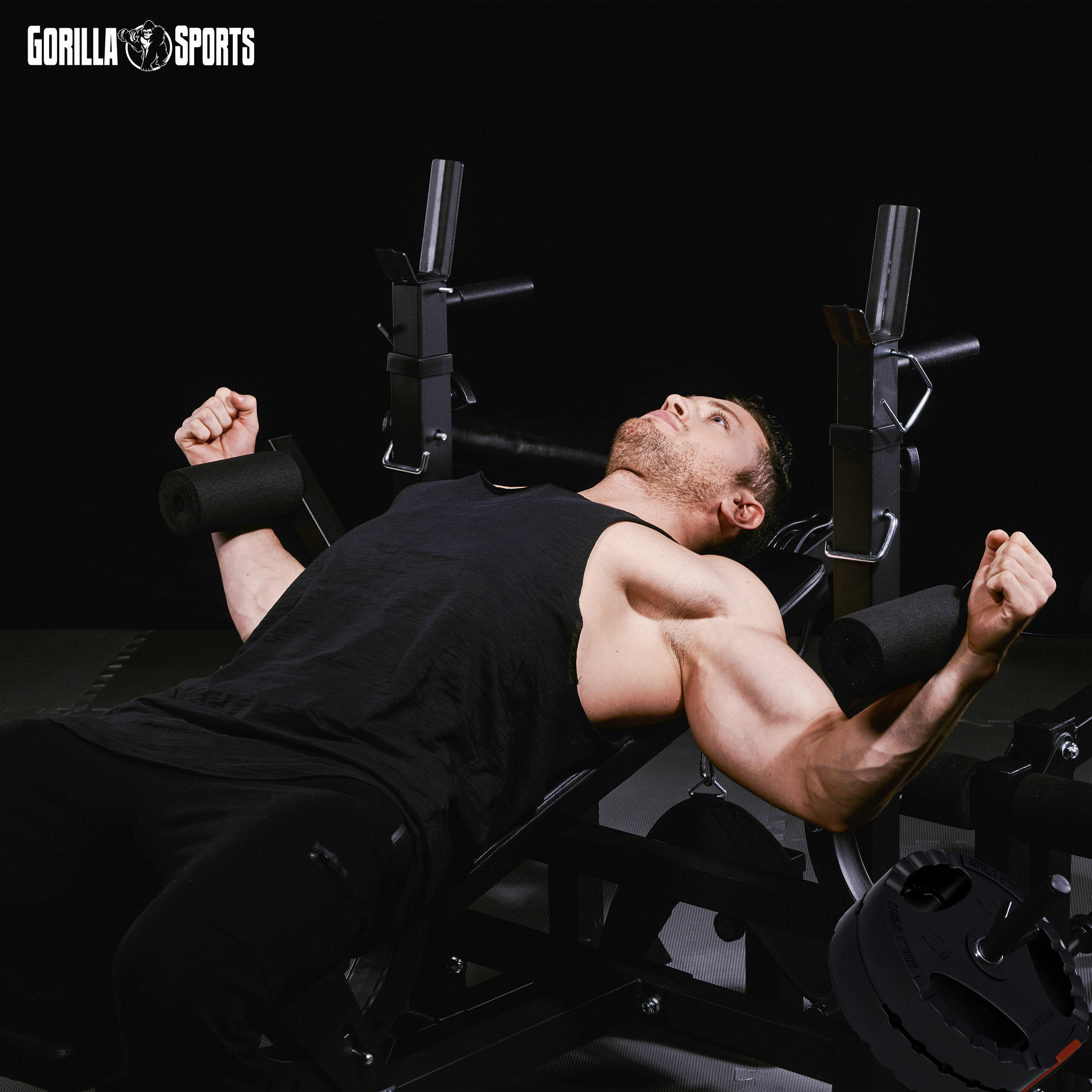 Kraftstation - inkl. 100kg Hantelset, Multifunktion Trainingsbank mit Gewichten 3/7