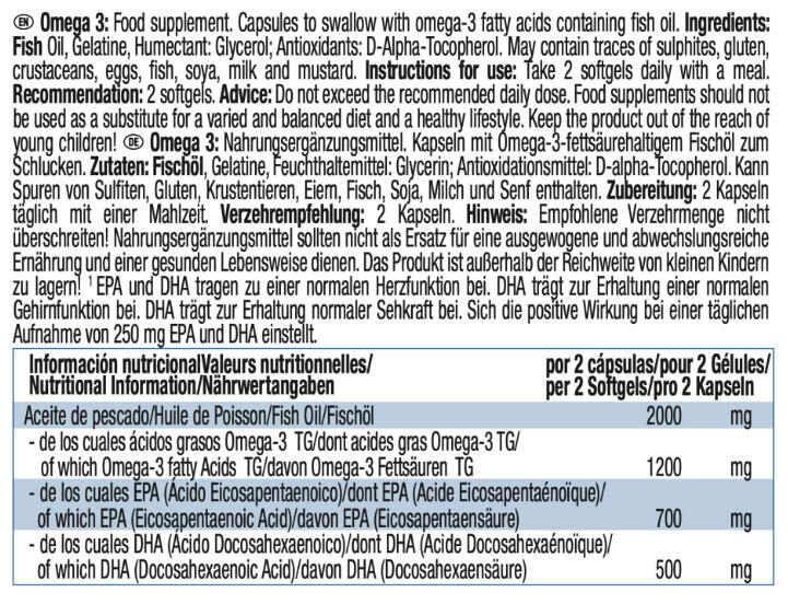 Weider Omega 3 (90 Softgels) Unflavoured - Vitamins, Minerals & Health 3/7