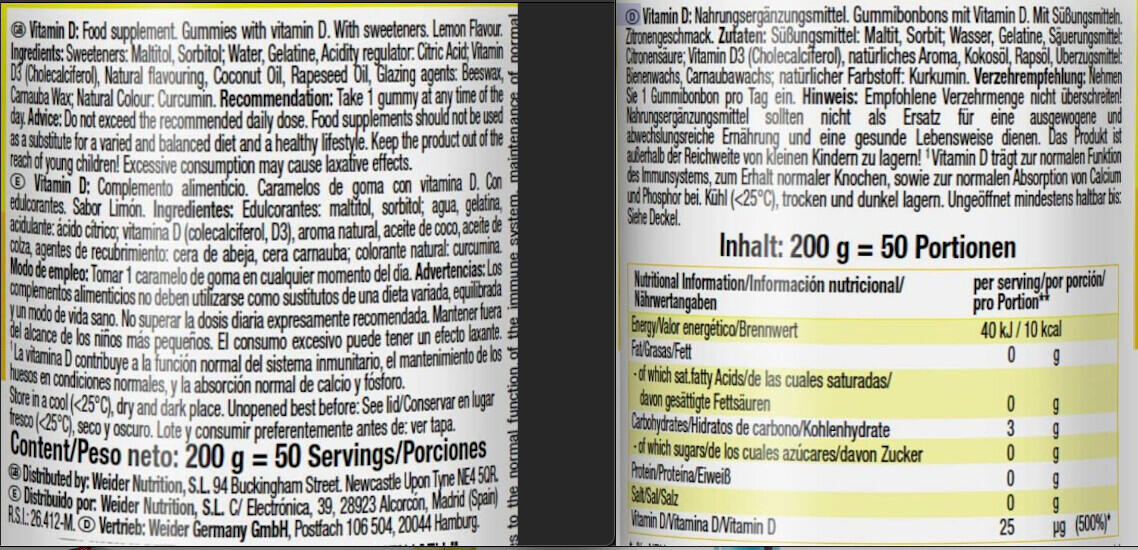 Vitamine D - Vitamin D - Citron 50 Gummies 3/7