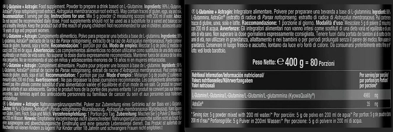 Weider Premium L-Glutamine + AstraGin (400g) Unflavoured - Aminozuren 3/6