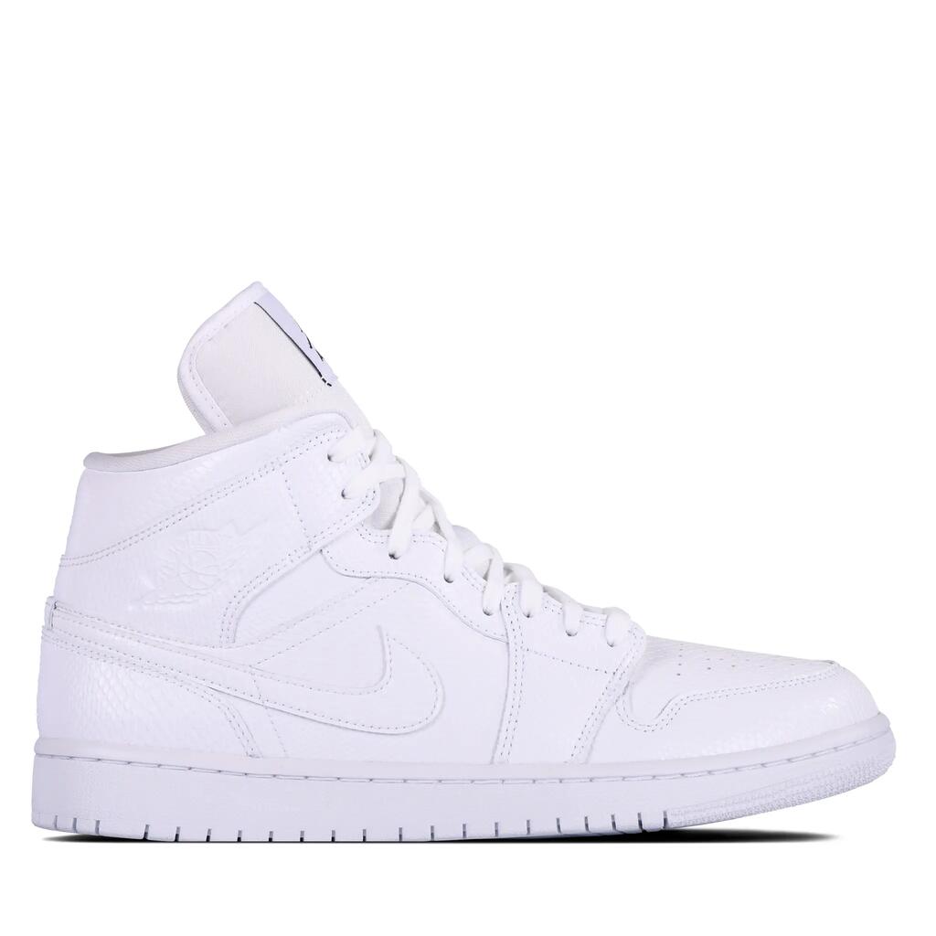 Women - Basketball shoes - Air Jordan 1 Mid - White snakeskin