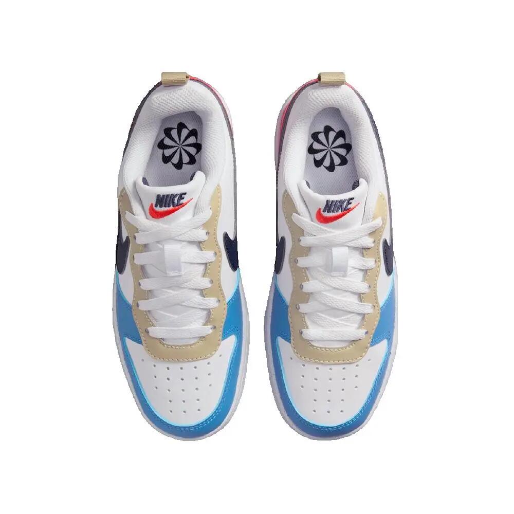 Calçado Nike Court Borough Low Recraft Branco/Azul Trovão-Vermelho Claro 3/3