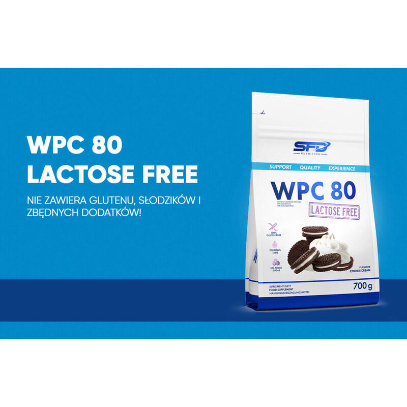 Odżywka białkowa bez laktozy WPC 80 LACTOSE FREE 700g Czekolada