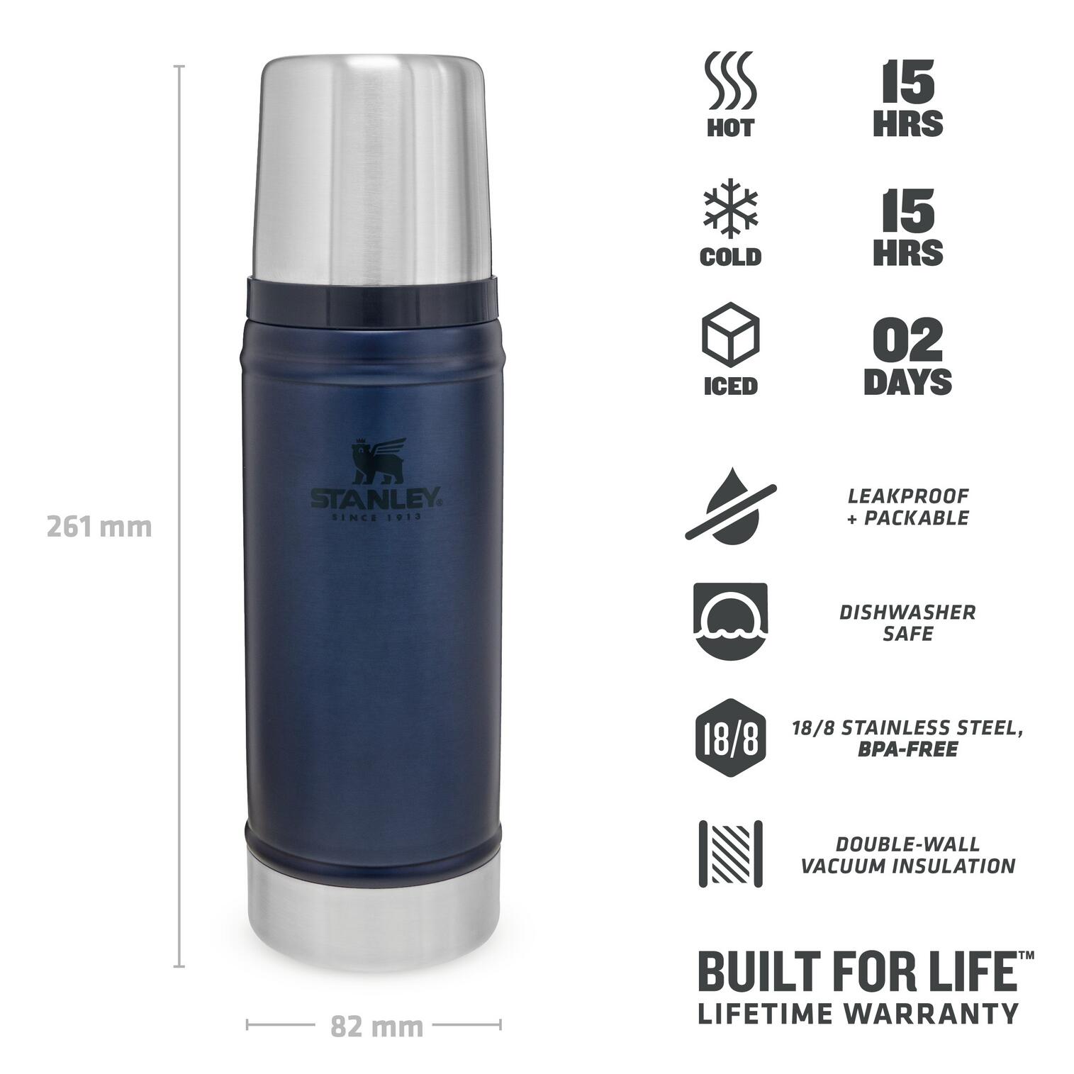 Bouteille Isotherme 'Classic' 0,47L Trek Vélo Thermos - Chaud/Froid Pendant 15H 2/8
