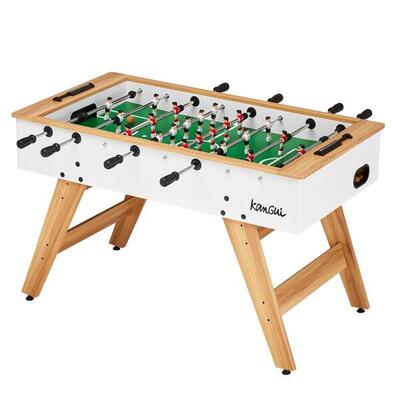 Calcio balilla per ragazzi e adulti - Bianco/legno - 3 palline in sughero