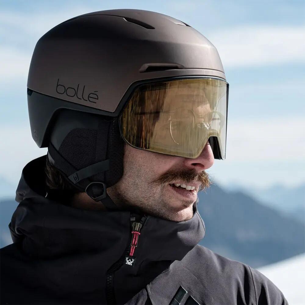 X-FUSION Unisex Visor Ski Helmet - Matte Black Tungsten/Photochromic Gold 2/4