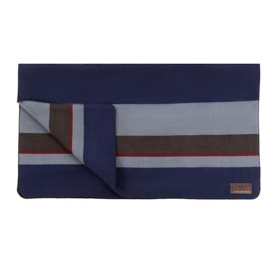 Fleecedecke Square Stripes Heavy marine/grau 140x120cm