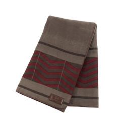 Couverture séchante carré Heavy Fishbone grey/bordeaux 210x200cm