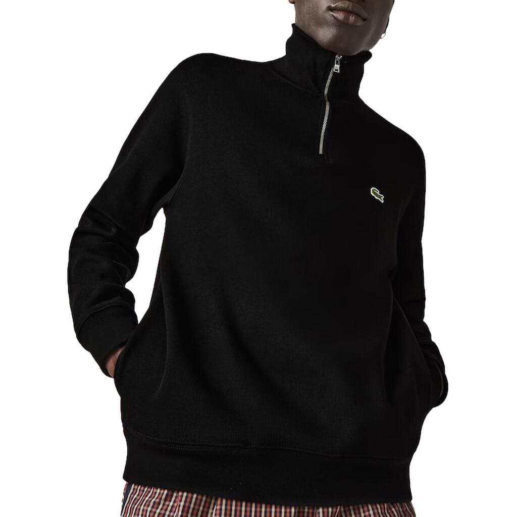 Mens Cotton Blend Quarter Zip Sweatshirt (Black)