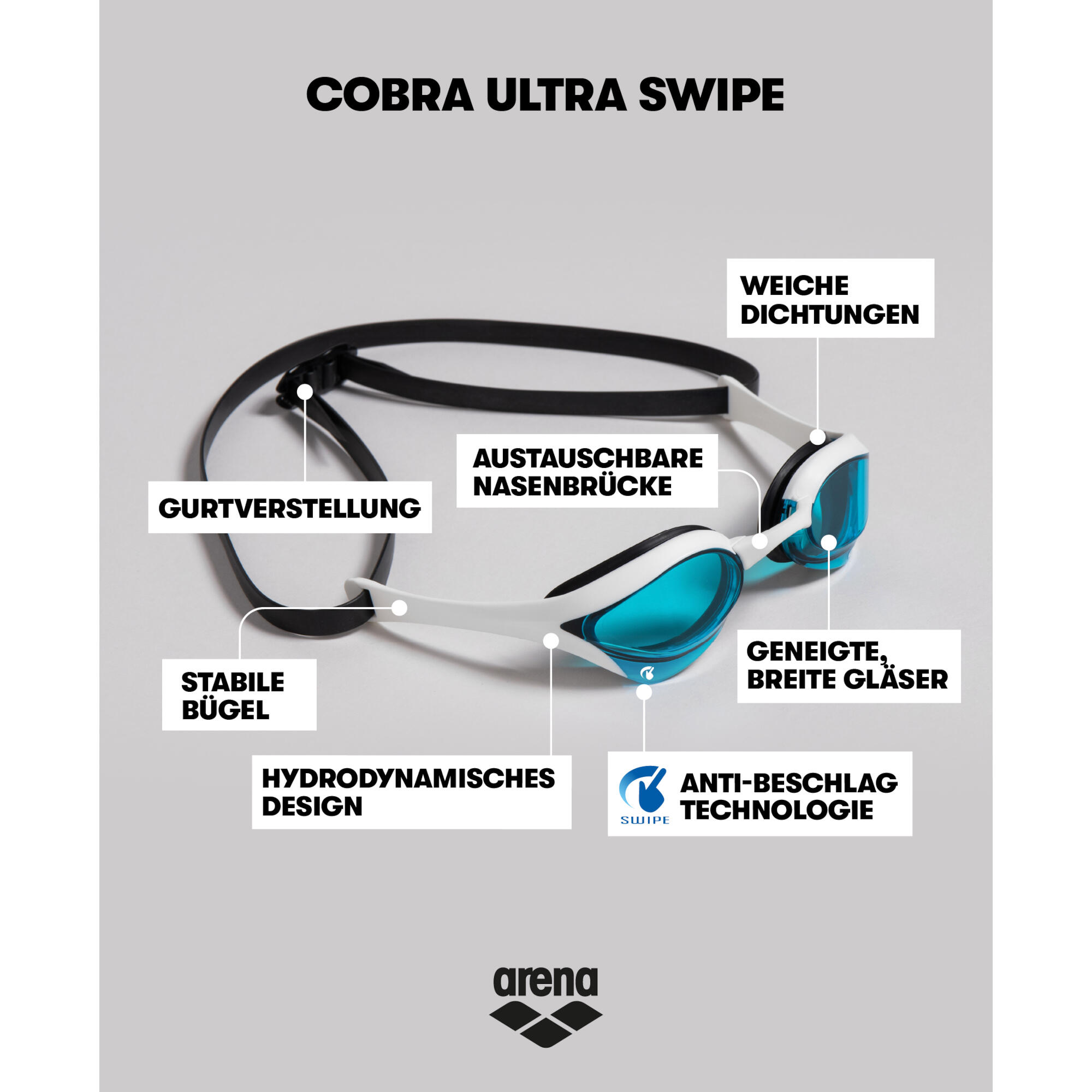 Lunettes de natation Arena Cobra Ultra Swipe Menthe 2/7