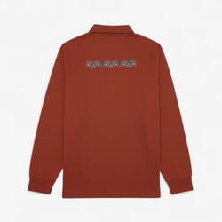 Maillot de rugby manches longues brodé rouge courge