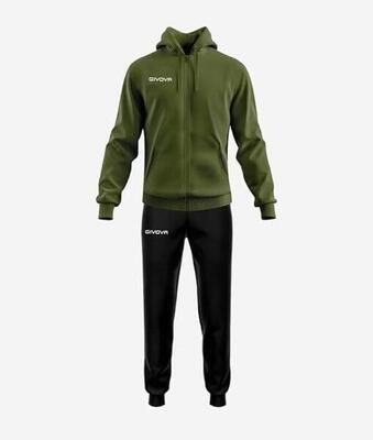 TUTA complete uomo ( acetato-poliestere) givova verde militare/nero