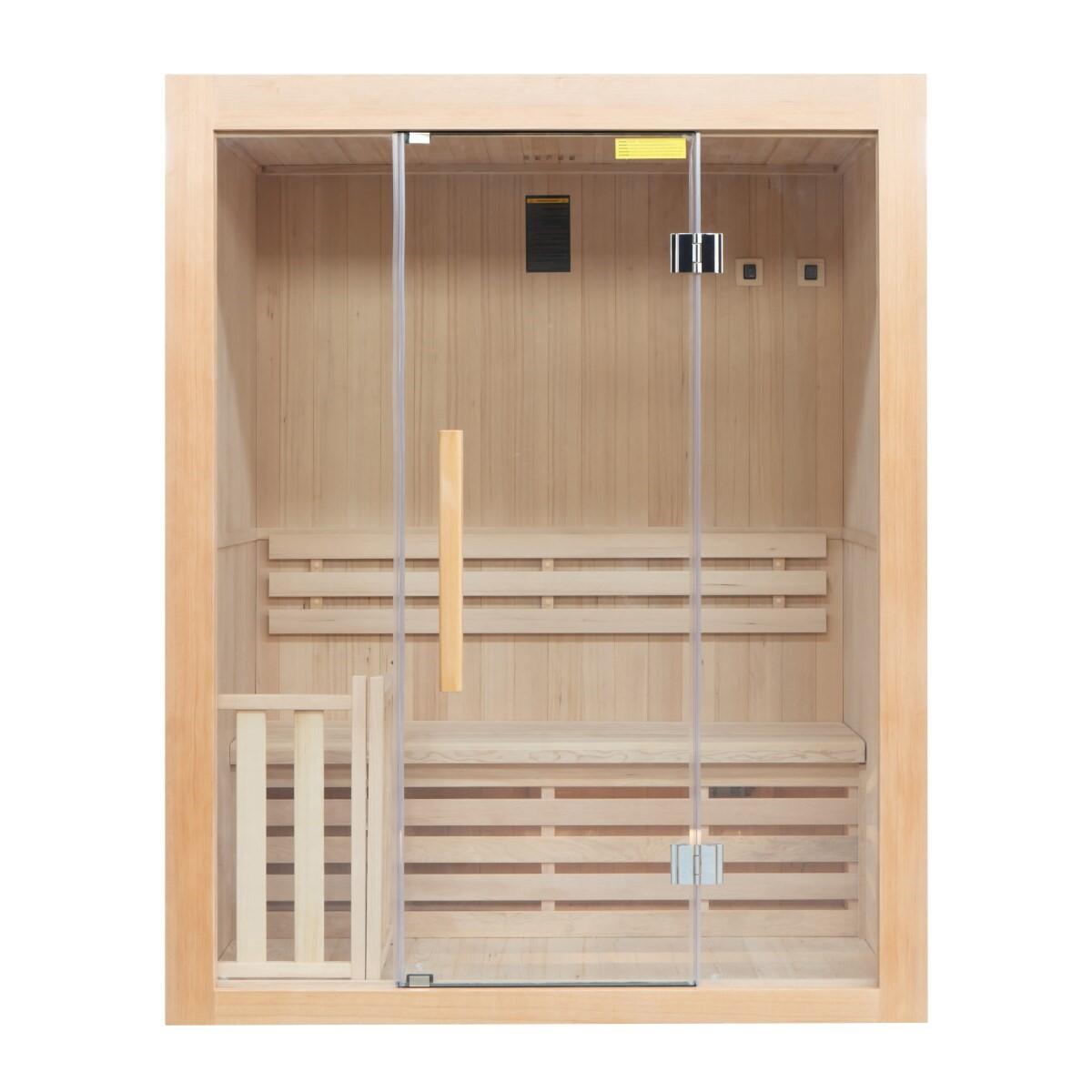 SENSE 3 lugares – Sauna tradicional em abeto com fachada panorâmica de vidro 3/7