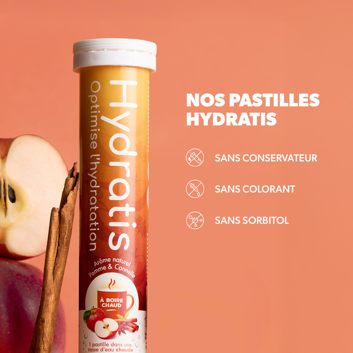 Boisson avec Électrolytes - Formule Isotonique - Pomme Cannelle - 20 pastilles 6/7