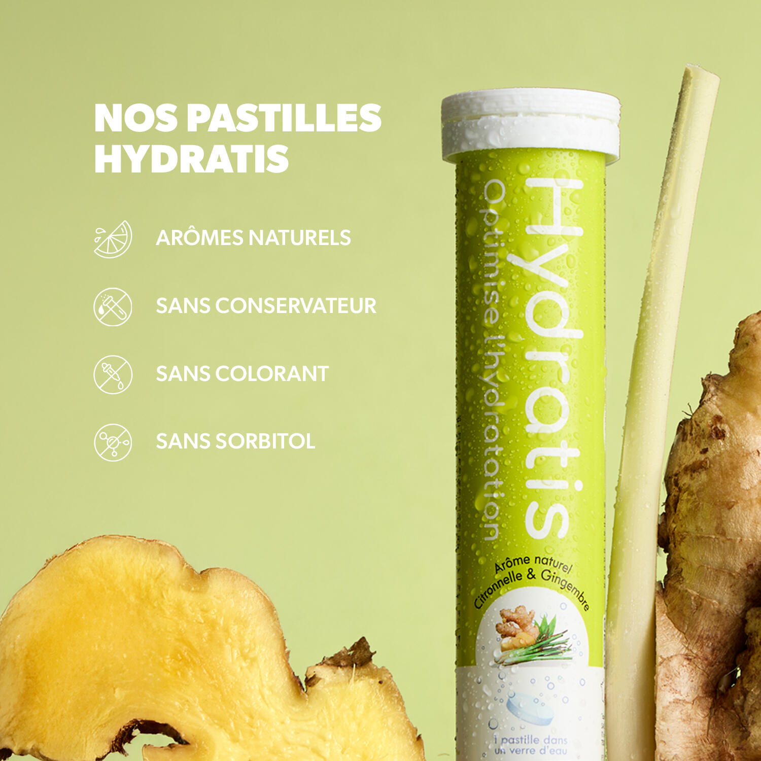 Boisson avec Électrolytes - Formule Isotonique - Gingembre - 20 pastilles 6/7