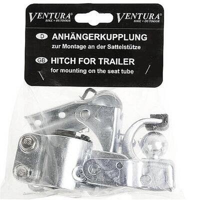 Ventura giunto rimorchio bici 4 pezzi acciaio zincato con adattatore reggisella