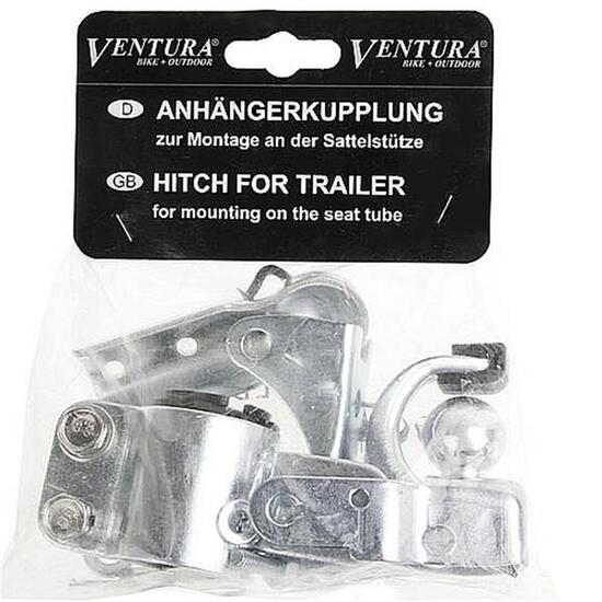 Ventura giunto rimorchio bici 4 pezzi acciaio zincato con adattatore reggisella