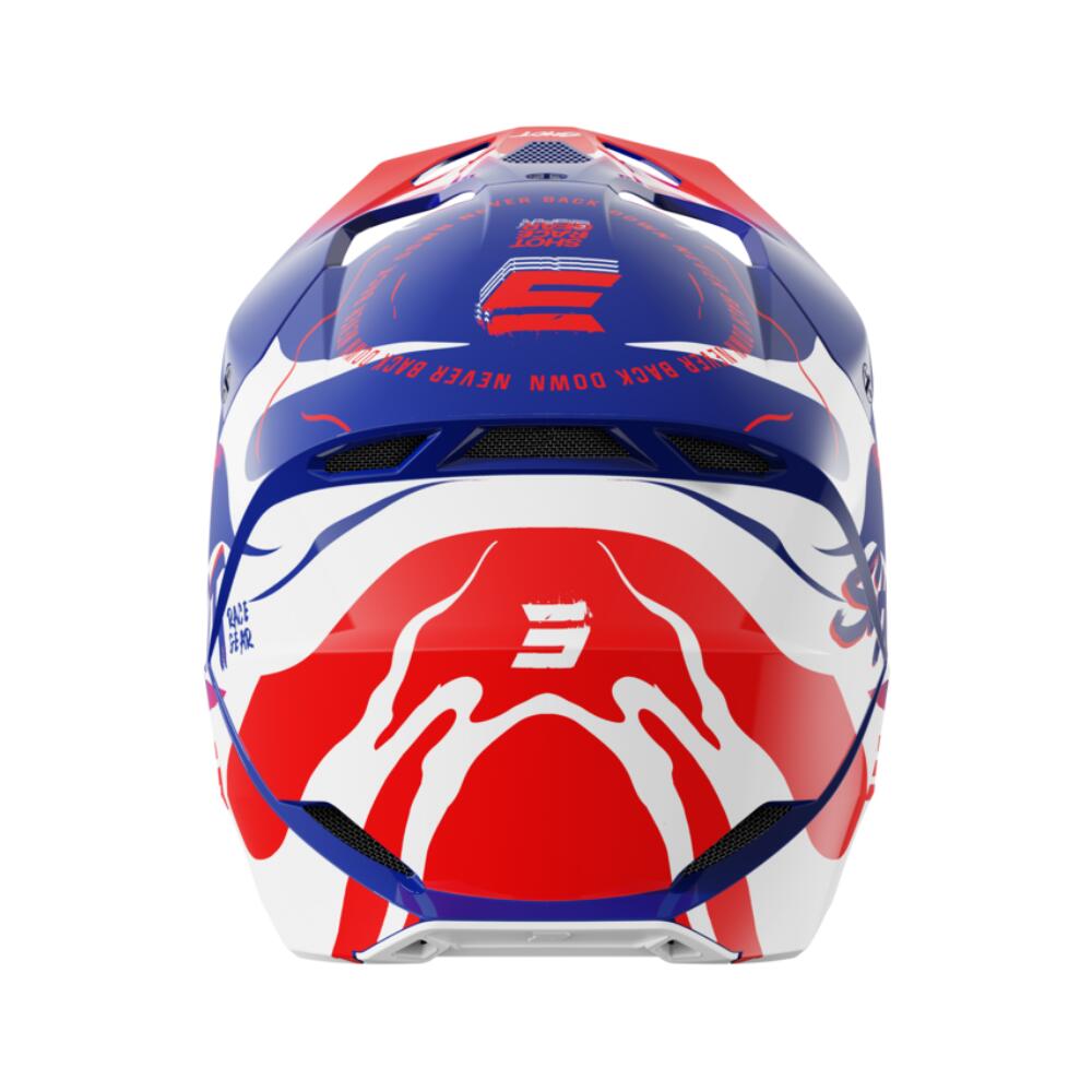 Casque Shot Furious Kid - Bleu Rouge Brillant 3/4