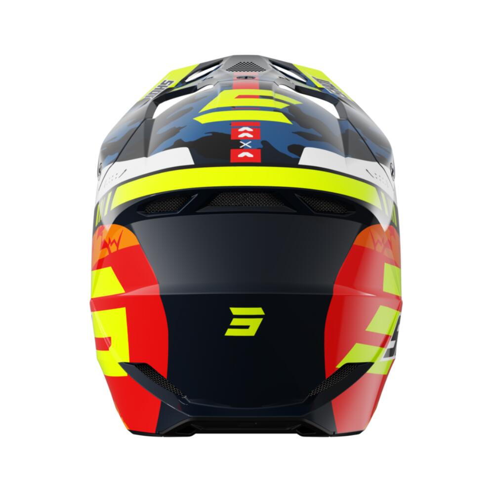 Helm Shot Furious Kid - Blau Neongelb Glänzend 3/4