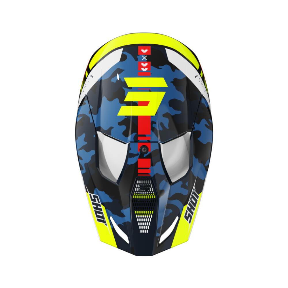 Helm Shot Furious Kid - Blau Neongelb Glänzend 2/4