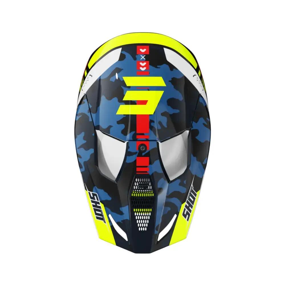 Casque Intégral Shot Furious - Bleu Jaune Néon Brillant 2/4
