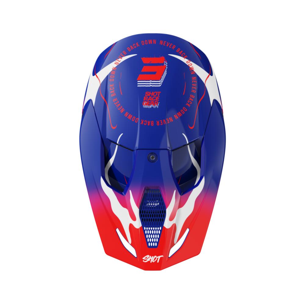 Casque Shot Furious Kid - Bleu Rouge Brillant 2/4