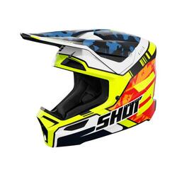 Casque Shot Furious - Bleu Jaune Néon Brillant