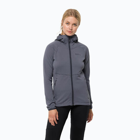 Felpa da trekking da donna Jack Wolfskin Kolbenberg Hooded FZ