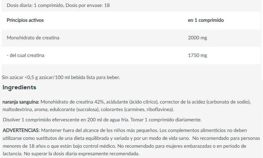 Creatines - Creatine Zero Bruisend (18 Tabs) - Bloedsinaasappel 3/4