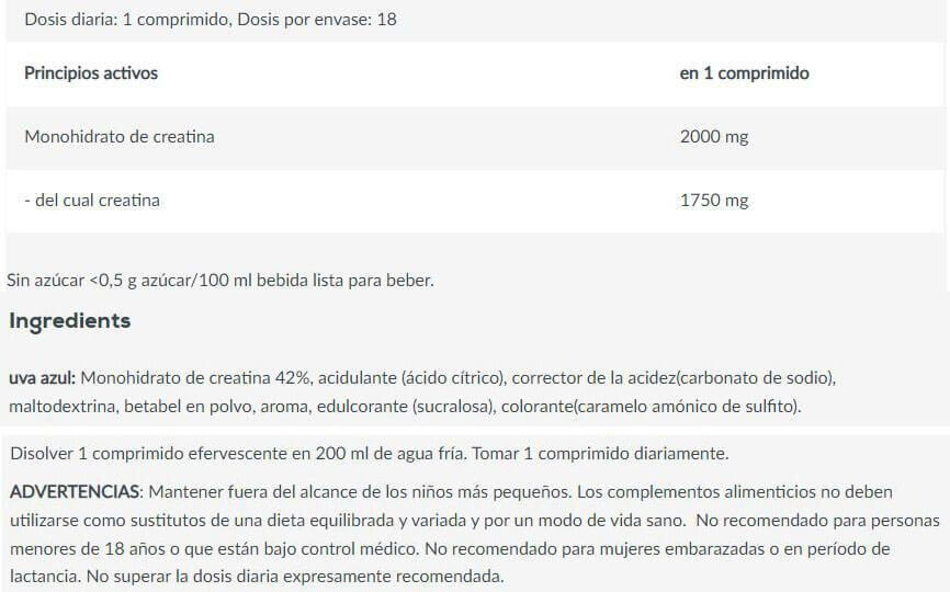 Kreatine - Creatin Zero Brause (18 Tabs) - Blaue Traube 3/4