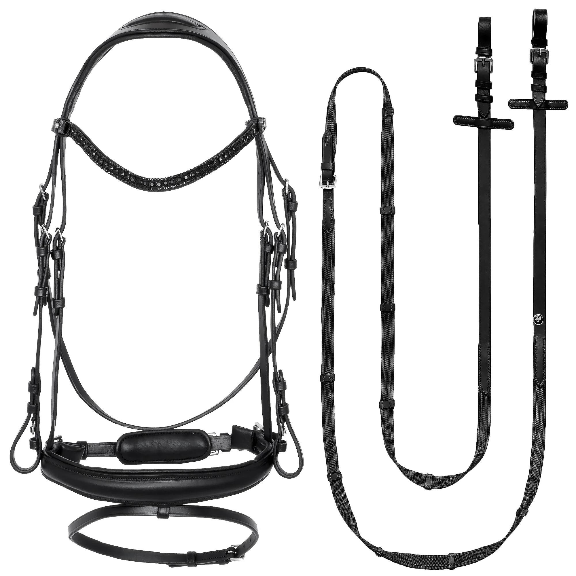 EQUESTRIAN QUEEN Gigantisch leren hoofdstel voor paarden 1/7