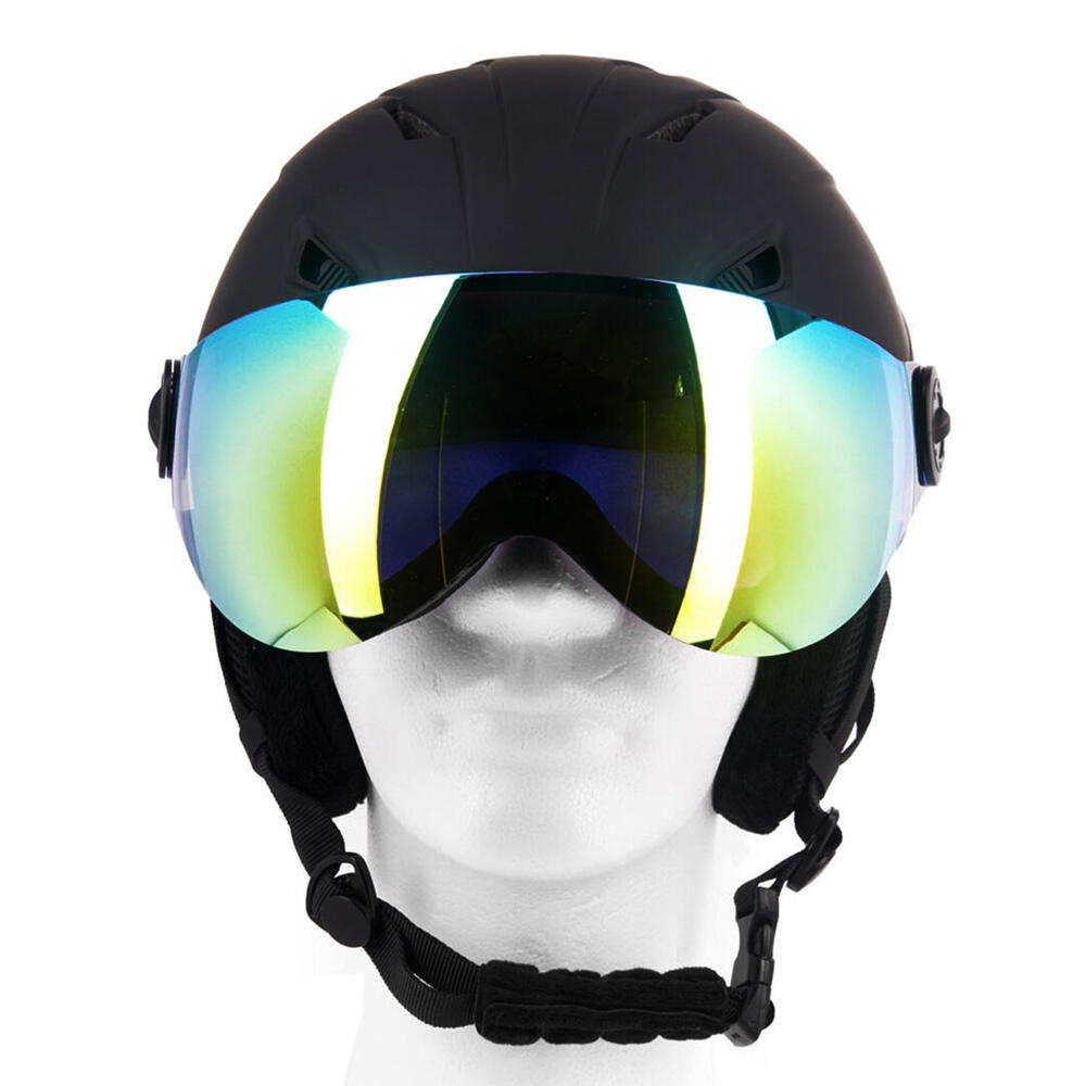 Vizorz Casque de ski - Noir - Inclus visière orange et visière gris/or 6/7