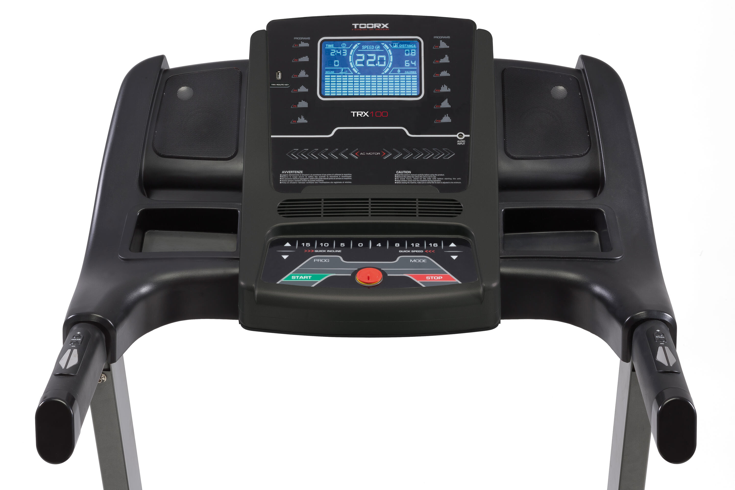 Tapis Roulant TRX 100 AC App Ready 3.0, velocità 22km/h, fascia cardio TOORX 3/5