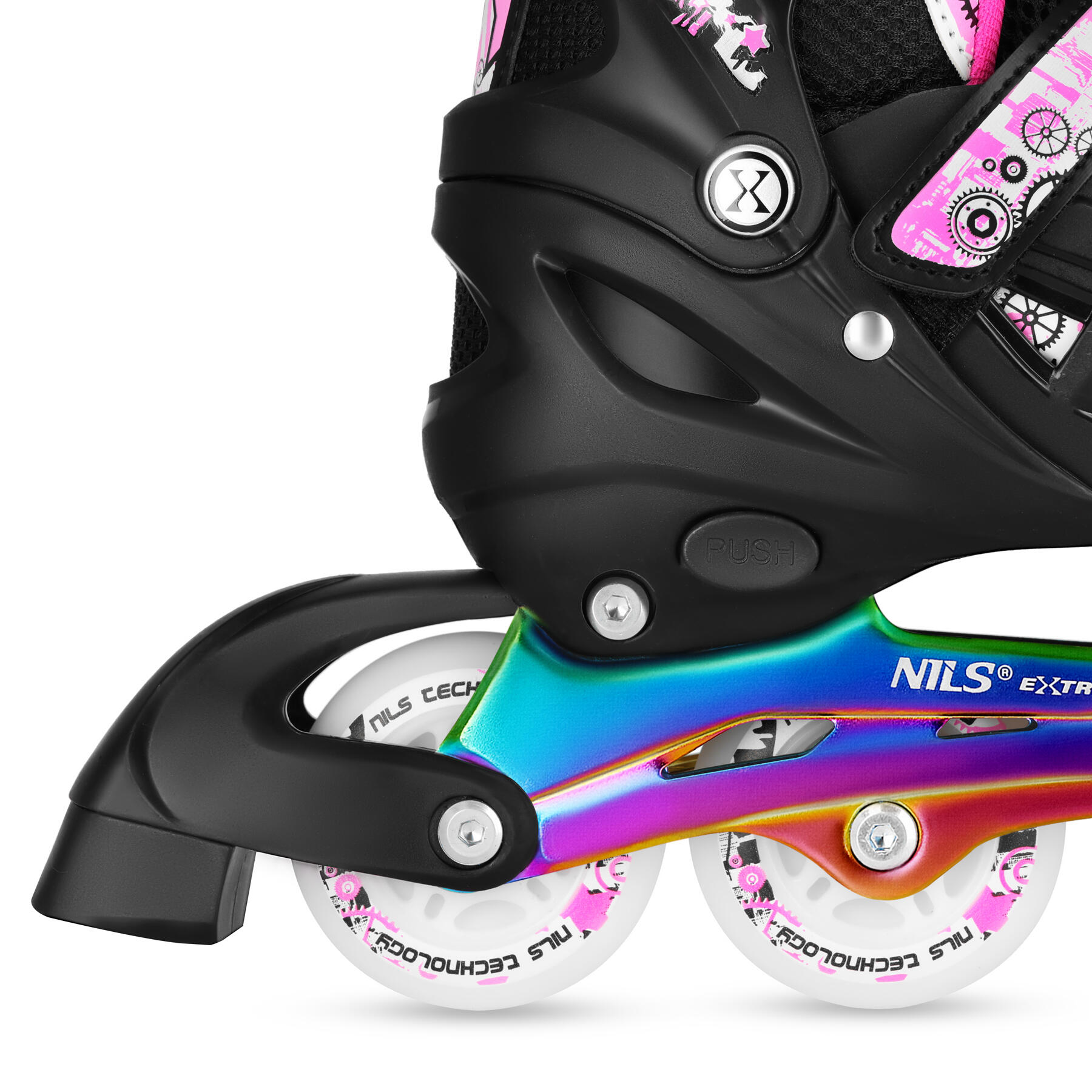 Rollers LED 4 en 1 Rainbow avec patin de hockey  NH10905 Nils Extreme 6/7