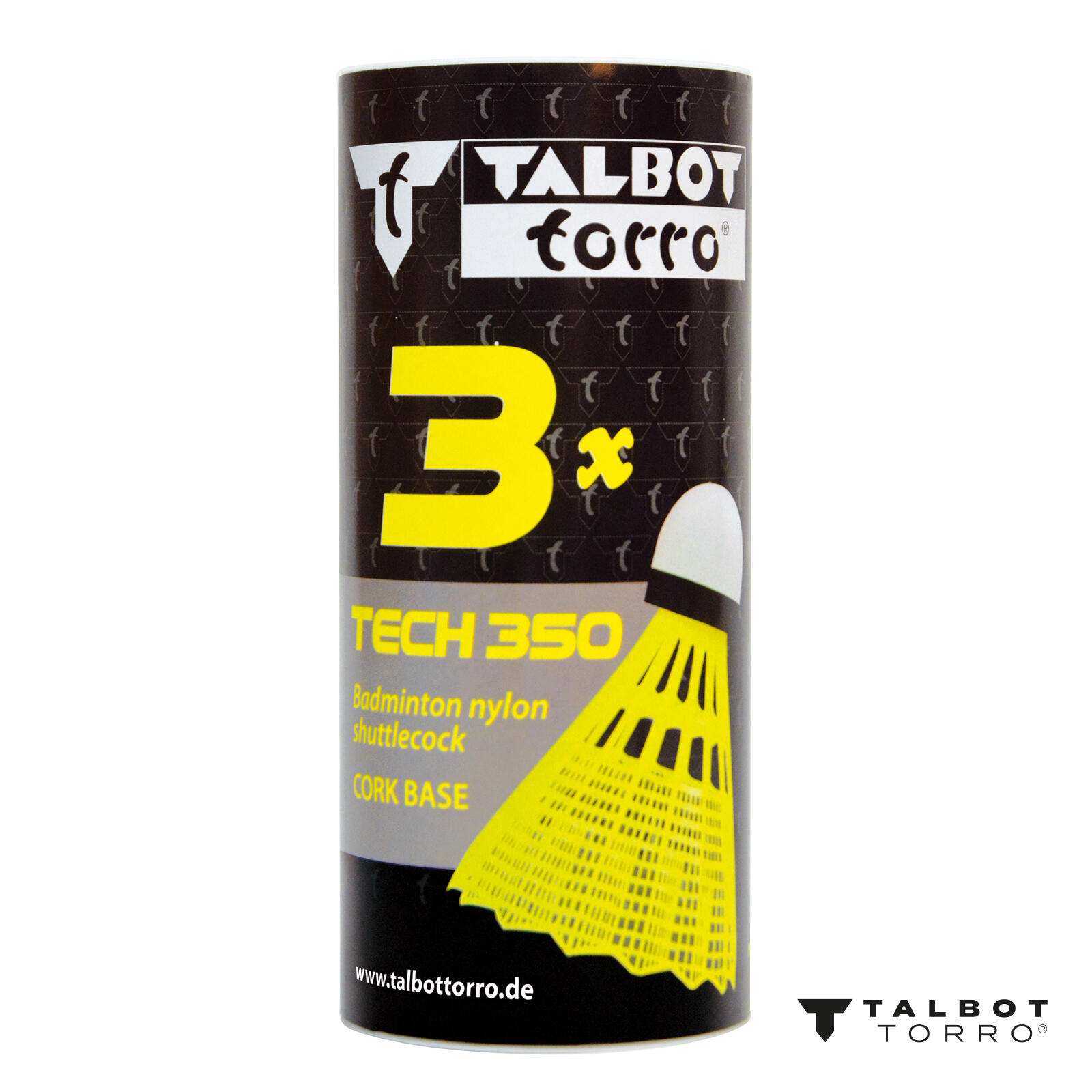 Badmintonbälle TALBOT TORRO Tech 350 Fast 3 Stück - gelb 4/4