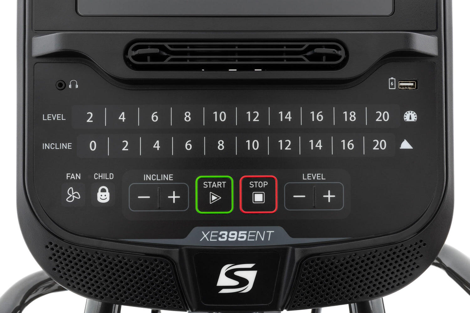 Spirit Crosstrainer XE395 ENT - Touchscreen, Kinomap-/Zwift-kompatibel, Steigung 7/7