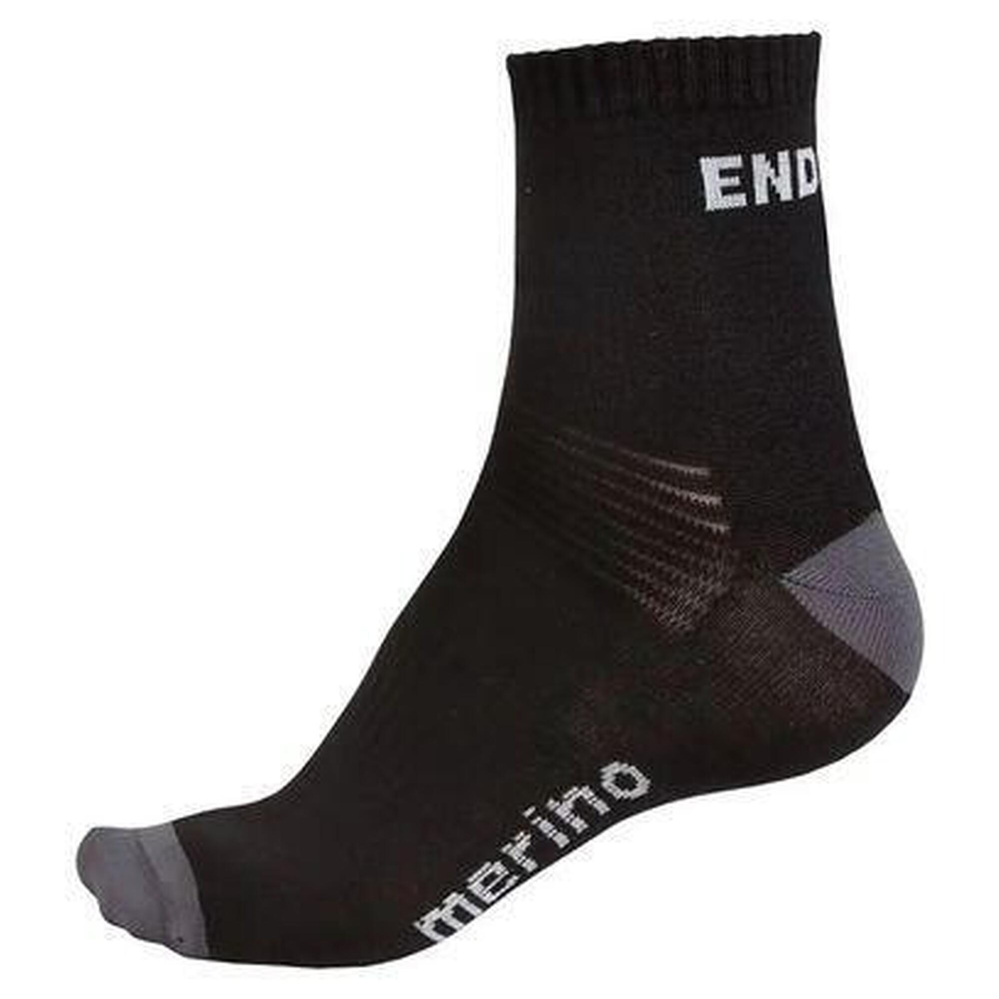 Endura - Lot De 2 Paires De Chaussettes Endura Baabaa Merino Noir - Chaussettes - Gris|noir - 38 S - Decathlon