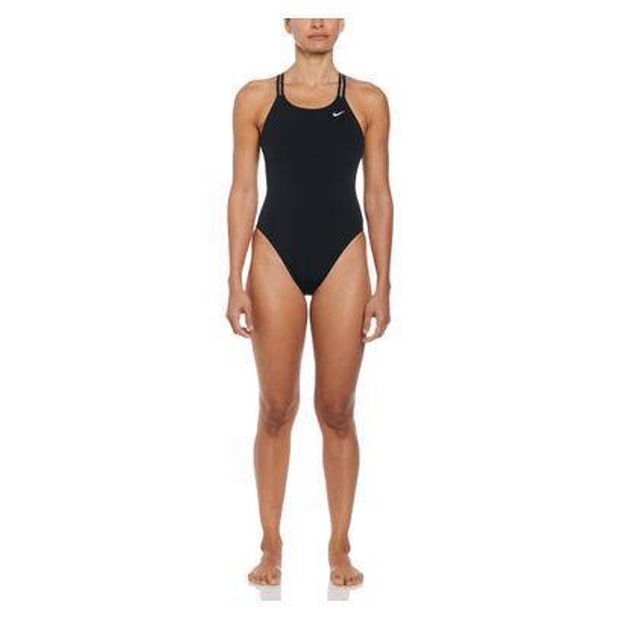 Nike Dames Badpak Hydrastrong Solid Spiderback One Piece Zwart