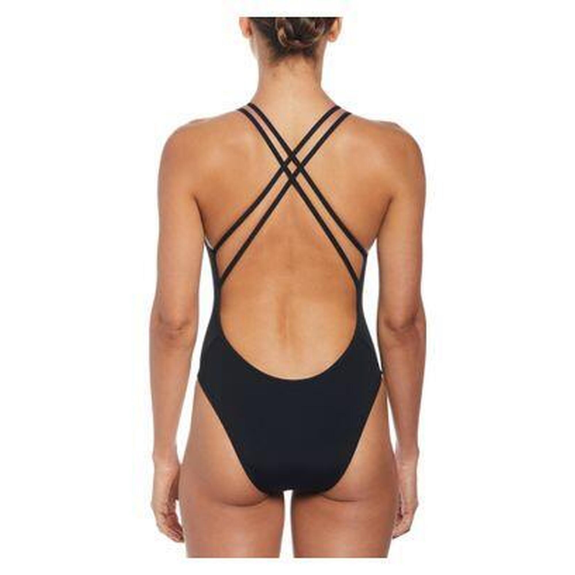 Nike Dames Badpak Hydrastrong Solid Spiderback One Piece Zwart