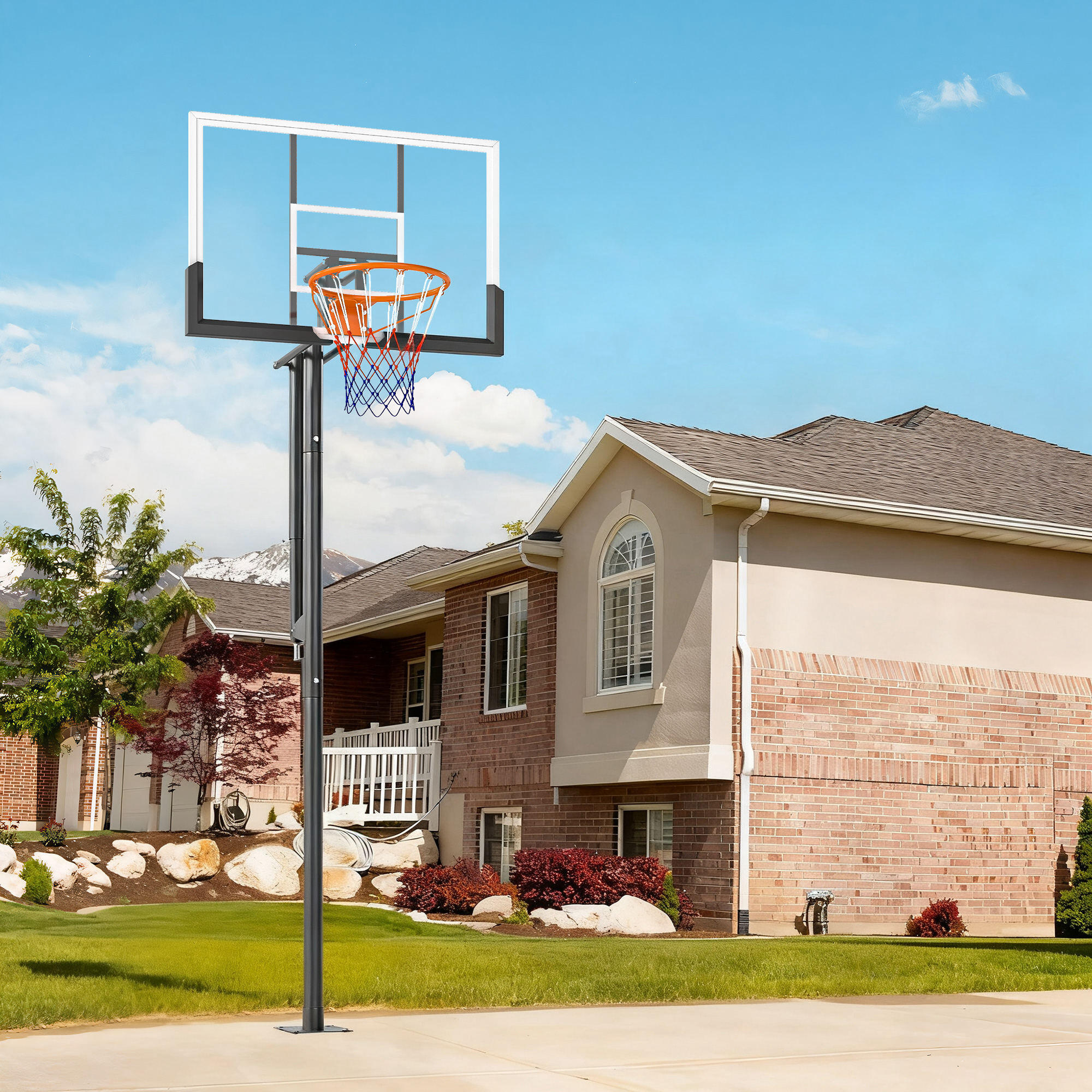 Tabela de basquetebol 120x80x230-305 cm preto SPORTNOW 2/5