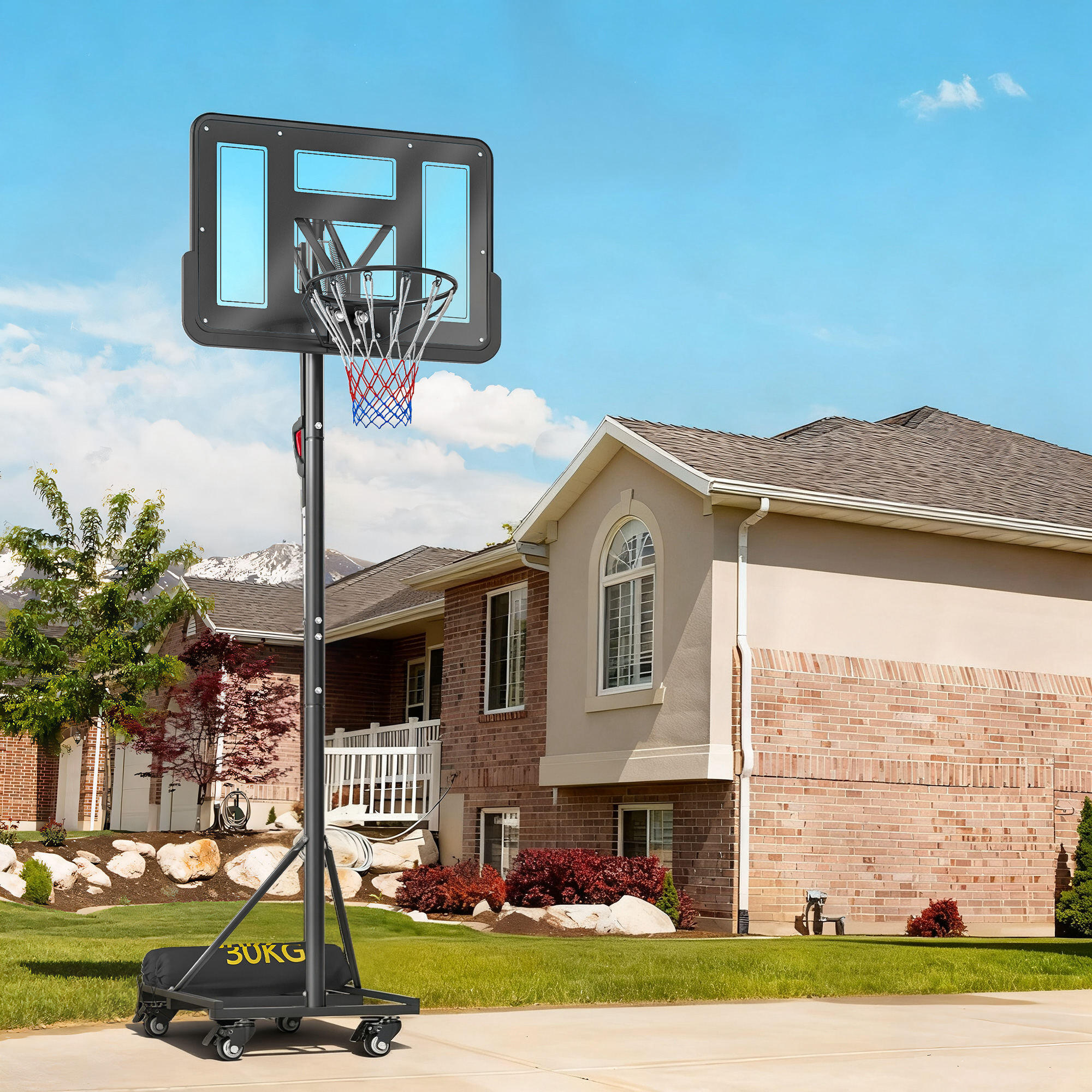 Tabela de basquetebol 120x110x230-305 cm preto SPORTNOW 2/5