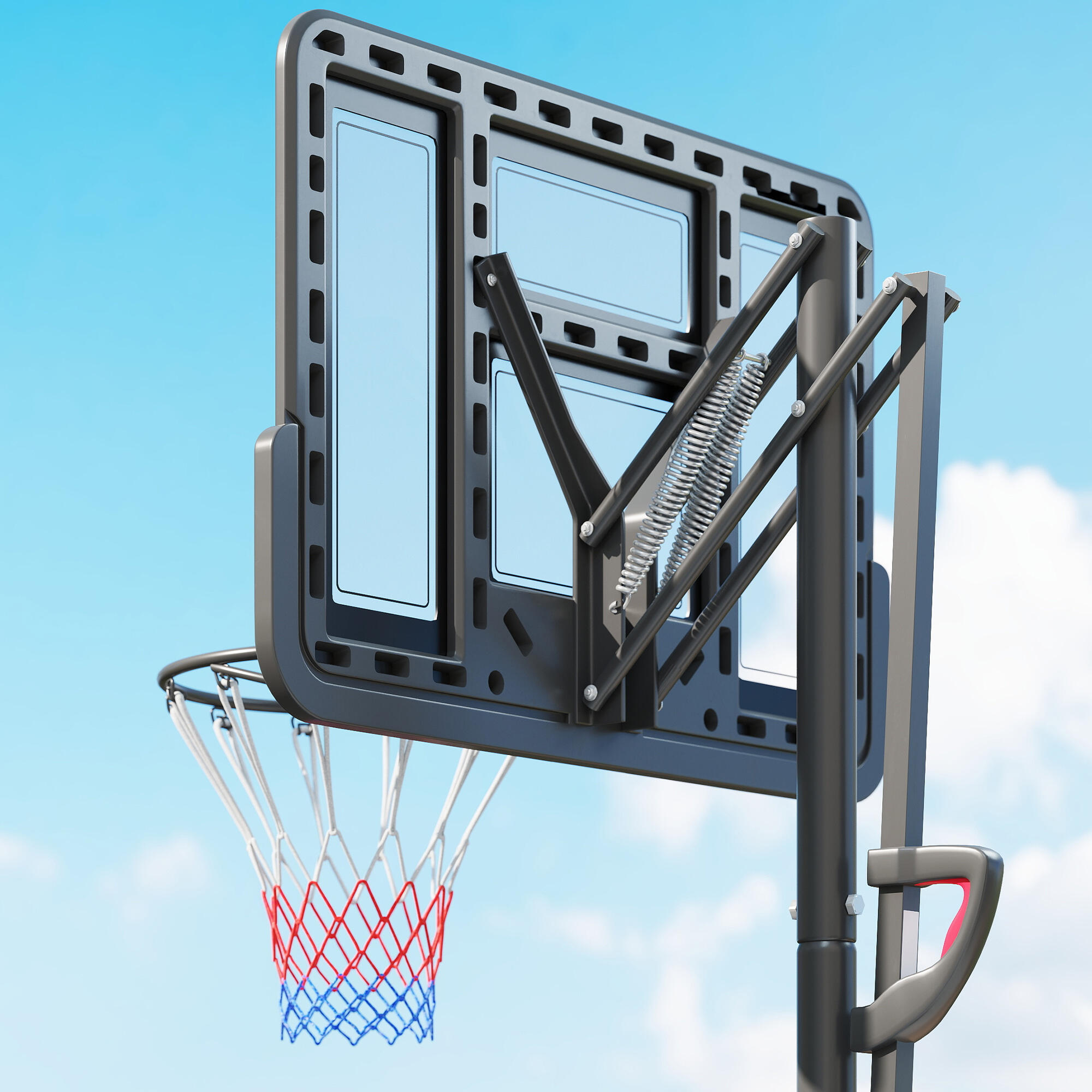 Tabela de basquetebol 120x110x230-305 cm preto SPORTNOW 4/5