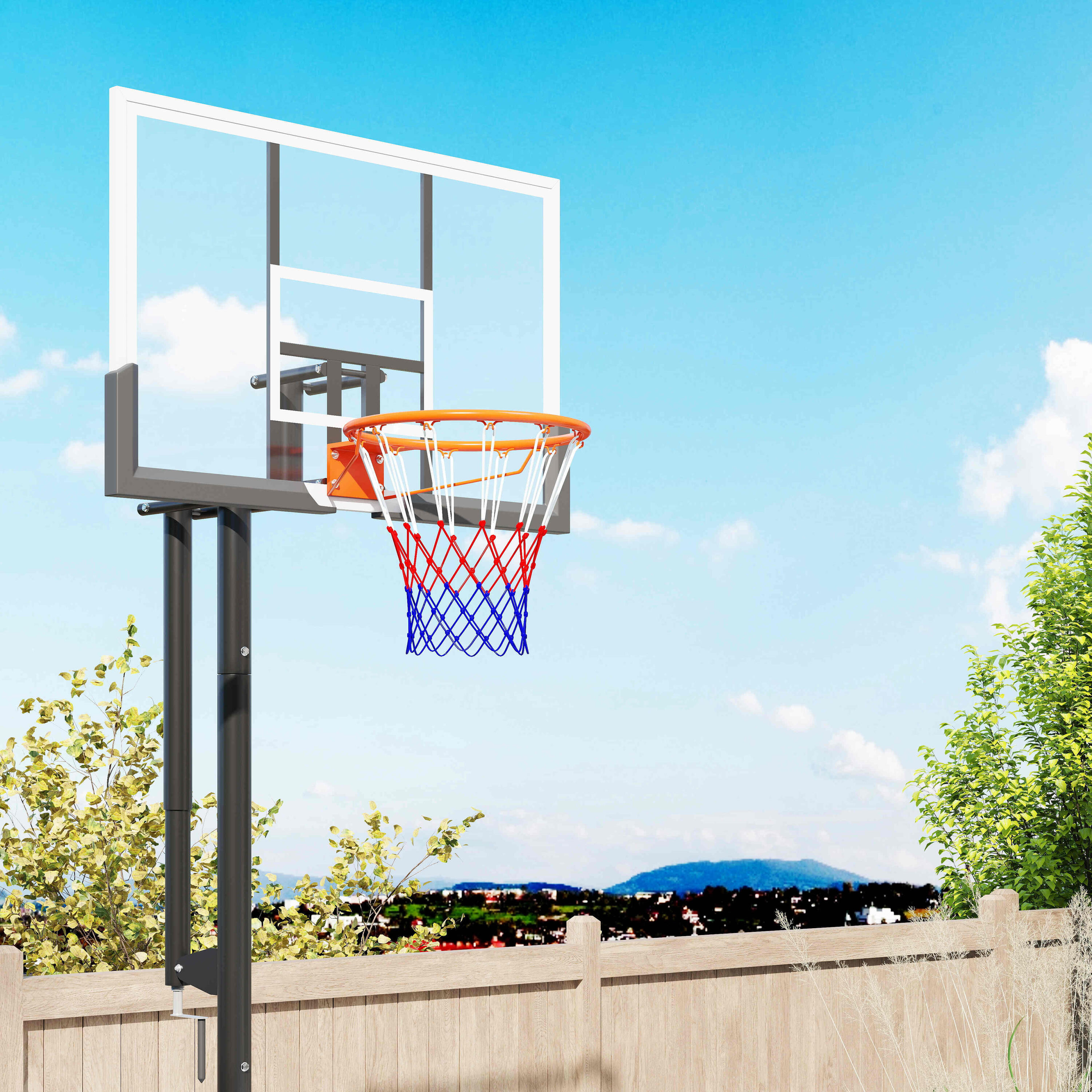 Tabela de basquetebol 120x80x230-305 cm preto SPORTNOW 4/5