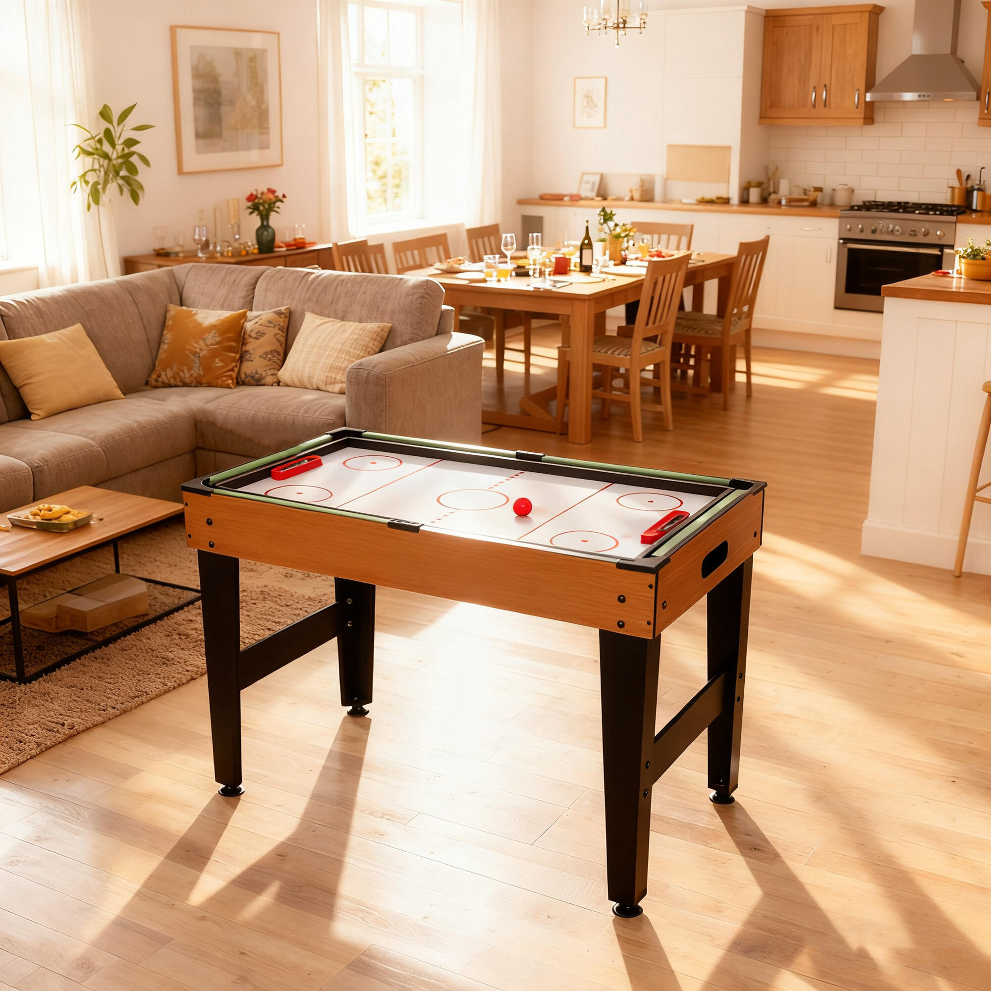 Mesa Multijuegos SPORTNOW 134x108x144 cm Natural y Negro 2/5