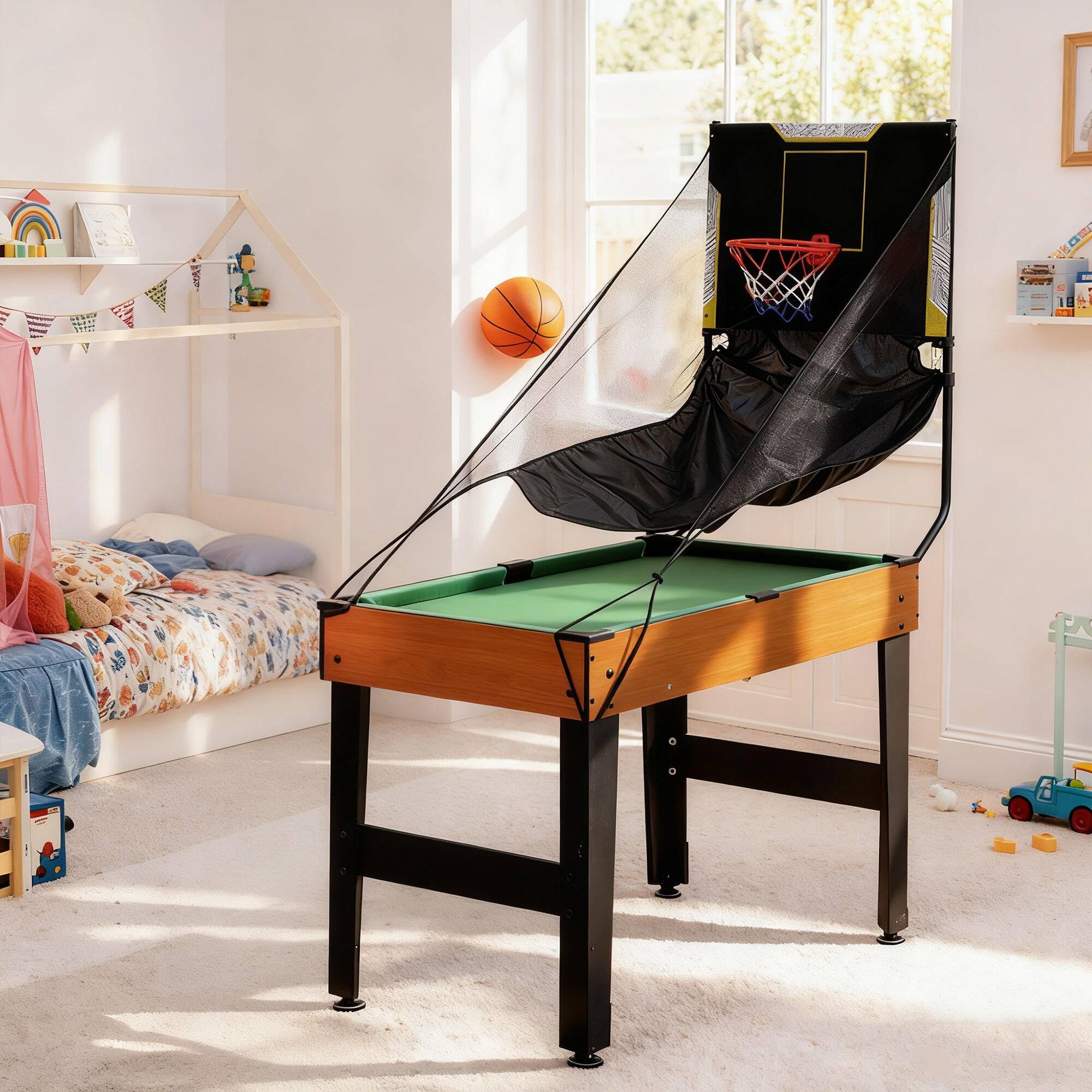 Mesa Multijuegos SPORTNOW 134x108x144 cm Natural y Negro 4/5