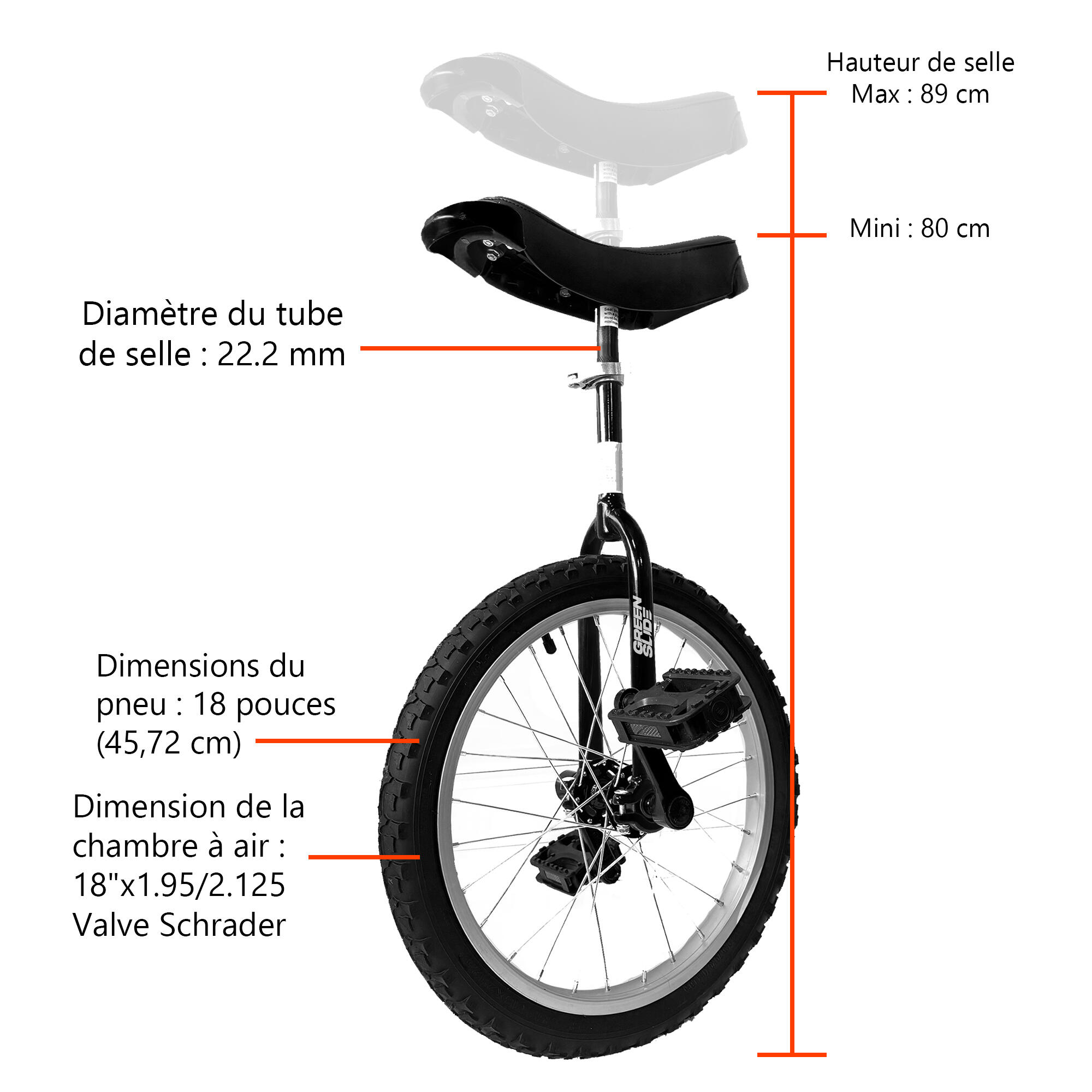 MONOCYCLE 18'' - NOVA - Jantes Aluminium - Rouge 2/4
