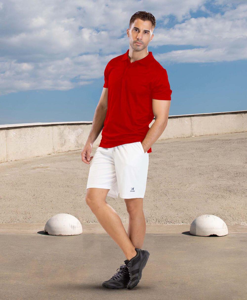 Polo de Homem da Padel Manga Curta Asioka ALTEA Vermelho 100% Poliéster 4/7